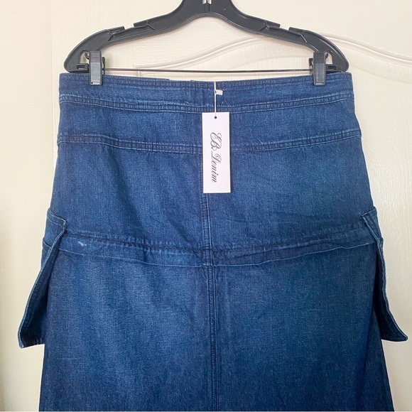 EB Denim Skirt Smoke Modular Denim Cargo Low-Rise Maxi Micro Mini Midnight M NWT - Picture 6 of 7